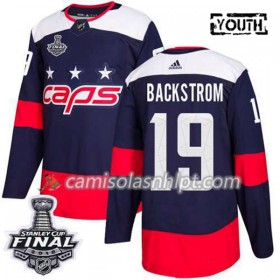 Camisola Washington Capitals Nicklas Backstrom 19 2018 Stanley Cup Final Patch Adidas Stadium Series Authentic - Criança